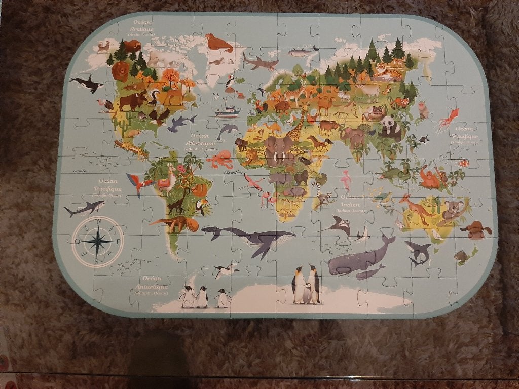 Planisphère puzzle d’Avenue Mandarine 76 pièces, Enlèvement ou Envoi