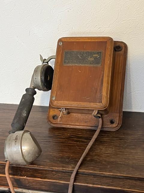 Antieke Franse muur telefoon, begin 20ste eeuw, Antiek en Kunst, Curiosa en Brocante, Ophalen