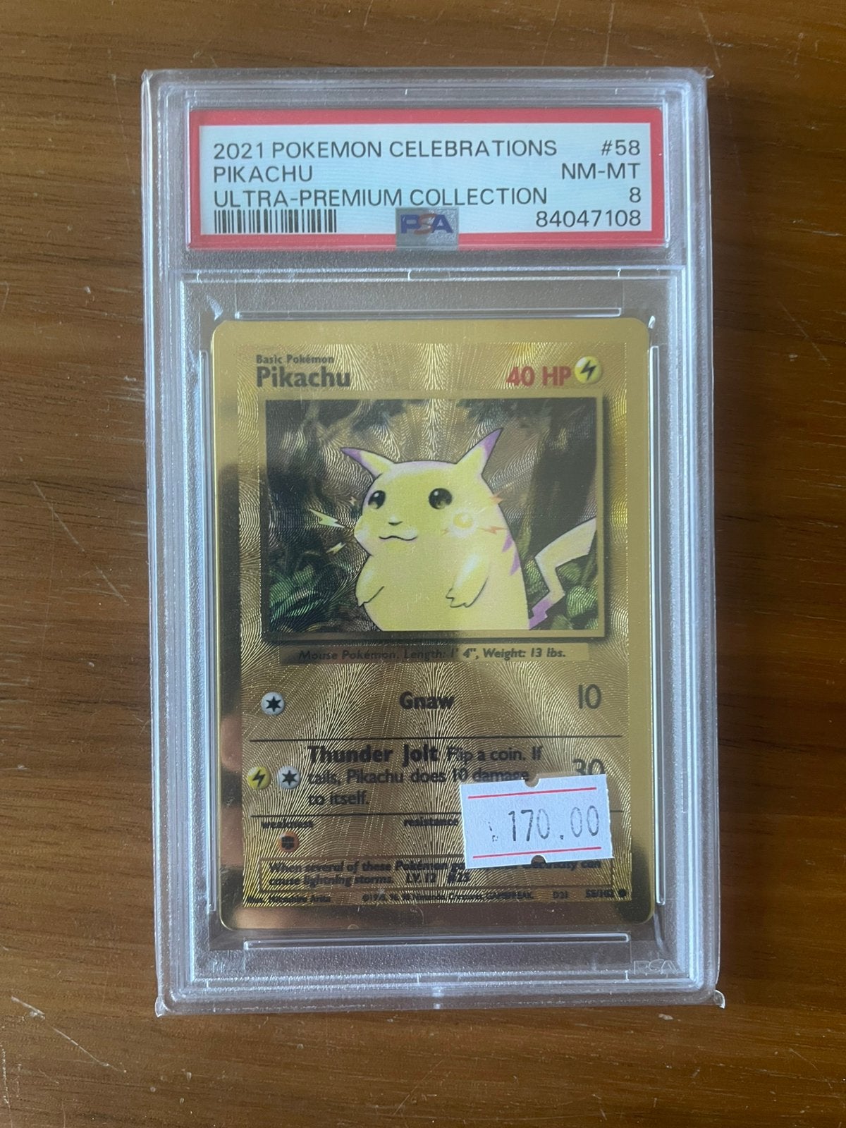 Pikachu Celebrations Metal Card PSA 8, Ophalen of Verzenden, Zo goed als nieuw