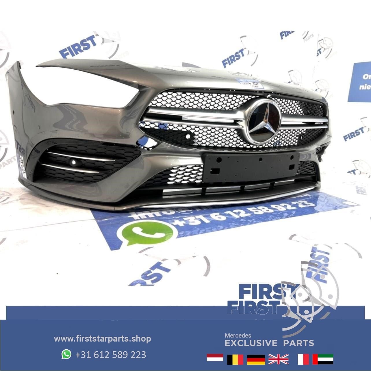 W118 C118 CLA 35 AMG VOORBUMPER GRIJS COMPLEET Mercedes 2018, Utilisé, -, Avant, -