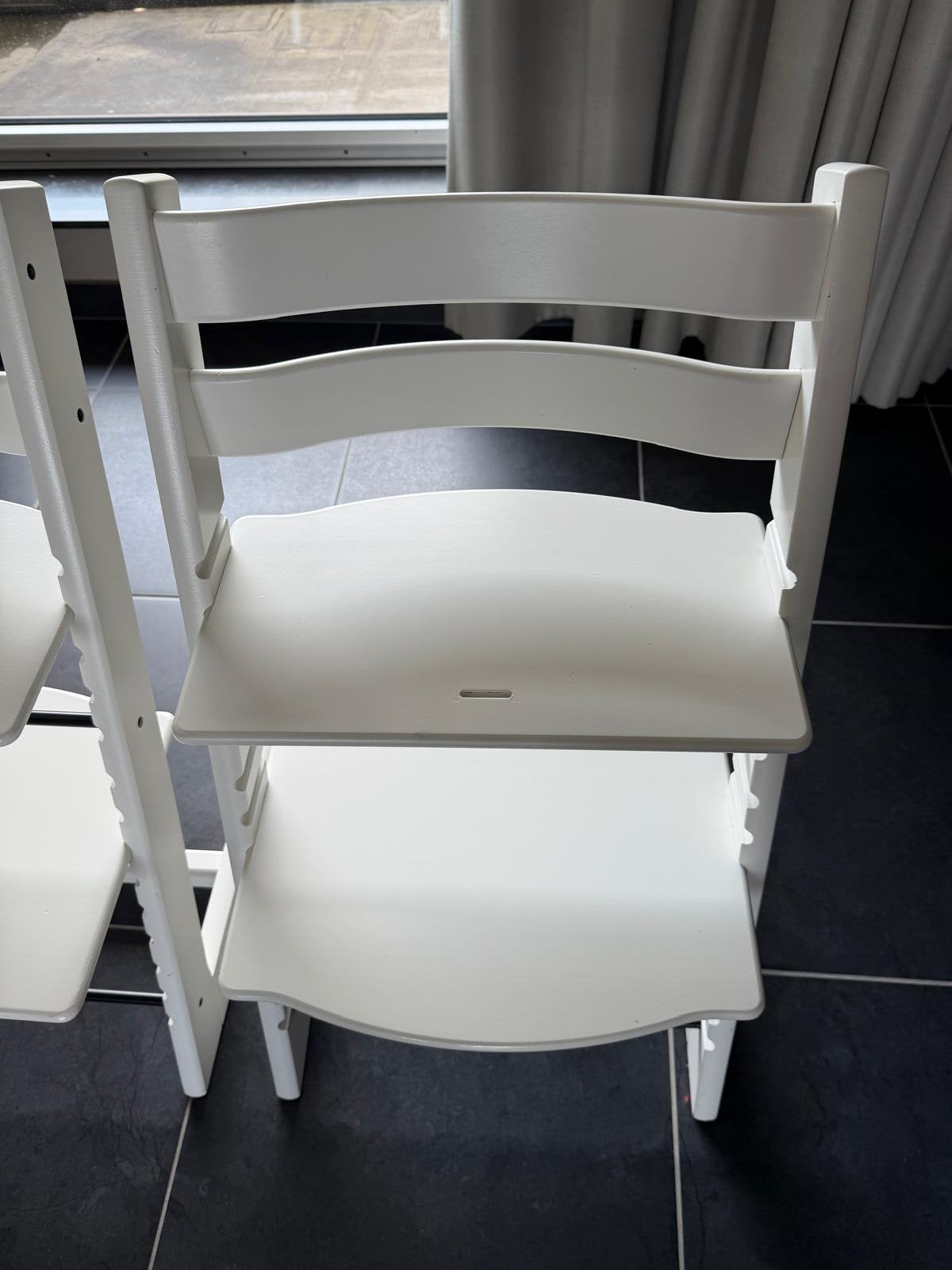Stokke kinderstoel wit, Kinderen en Baby's, Kinderstoelen, Ophalen, Gebruikt, Meegroeistoel
