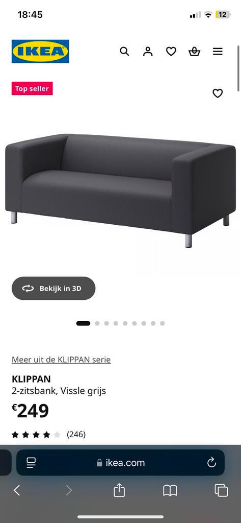 3x IKEA ZITBANK (2 zits) - zonder hoes!, Ophalen, Zo goed als nieuw