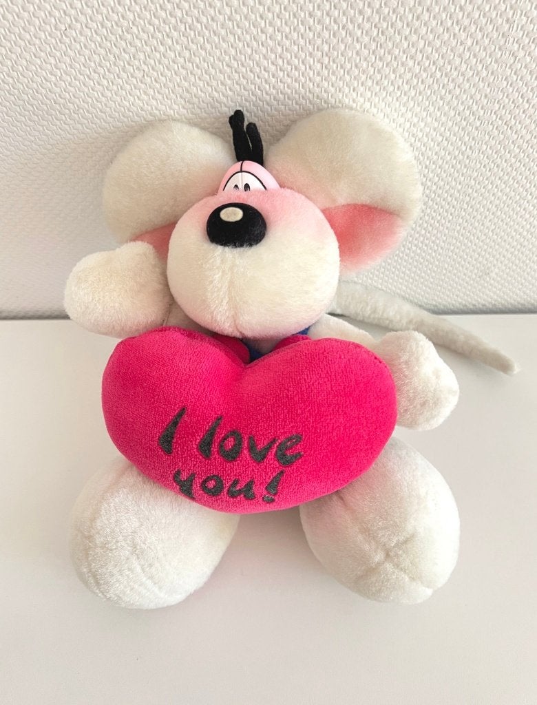 Peluche Diddl avec cœur rose I love you, Collections, Diddl, Enlèvement ou Envoi, Aucun, Utilisé, Aucun
