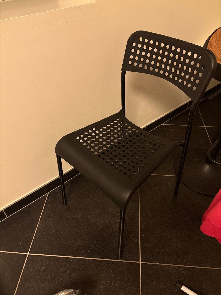 IKEA stoel, Ophalen, Kunststof, Zwart, Nieuw