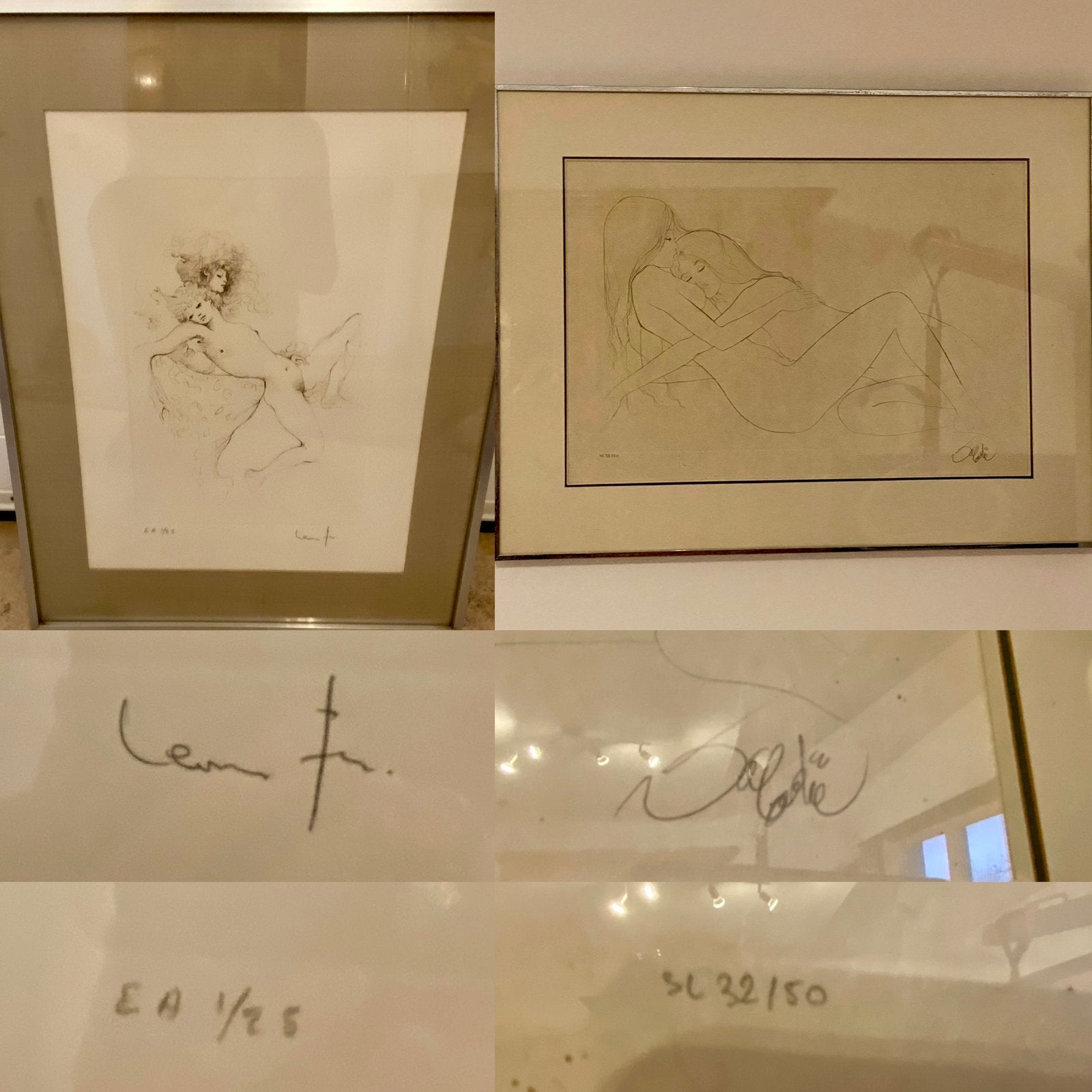 Lithographis originales EA œuvres « nu » signées numérotées, Édition limitée, Enlèvement, Personnages et figures fantastiques