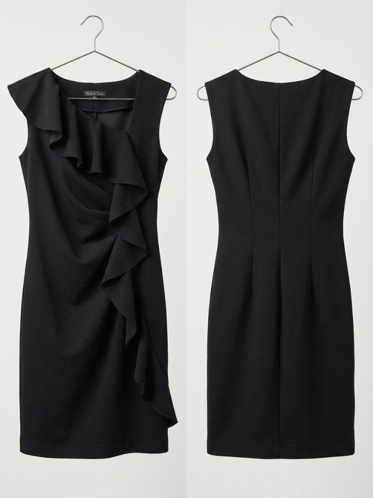 Zwarte cocktailjurk, Ophalen, Terra di Siena, Zwart, Cocktailjurk