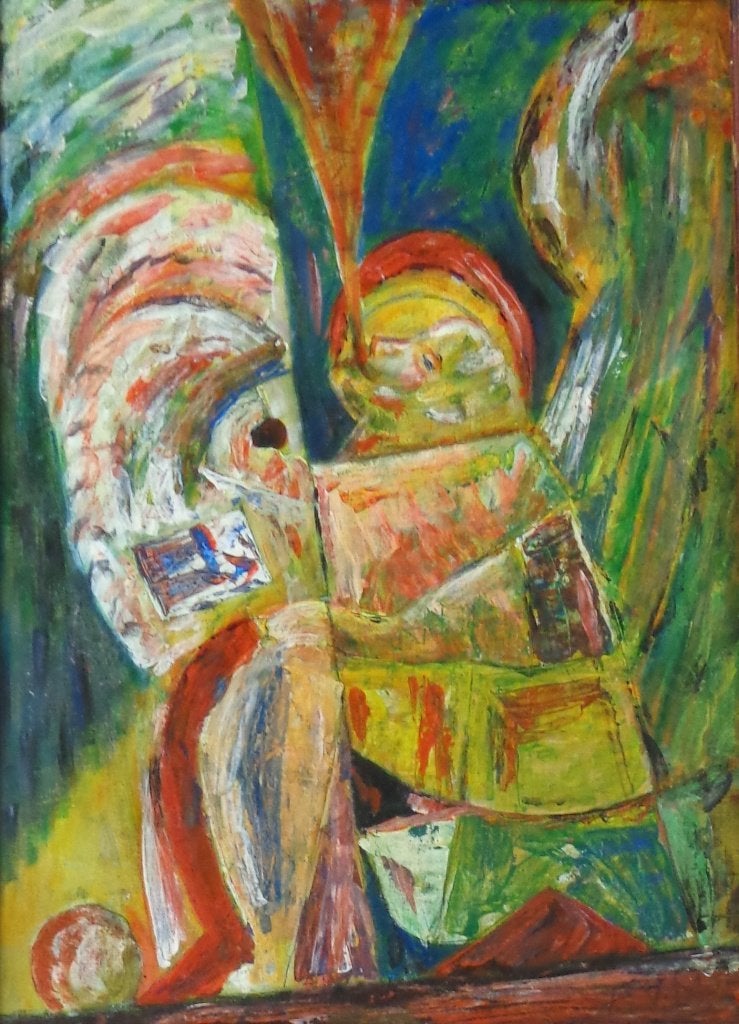 FR. VAN MEIRVENNE / FIGUREN / OLIEVERF / 78x58cm / KADER SIG, Antiquités & Art, Figures, Autres matériaux, Enlèvement, Peinture à l'huile