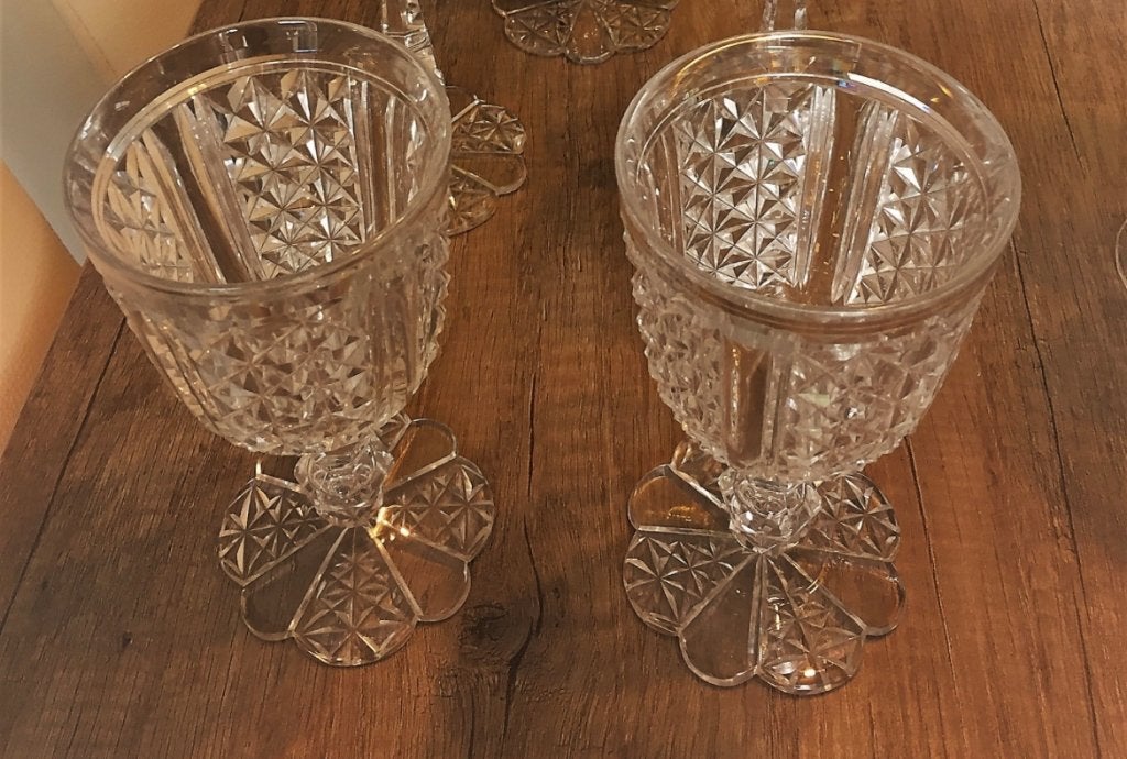 lot de 2 verres en cristal taillé, Enlèvement