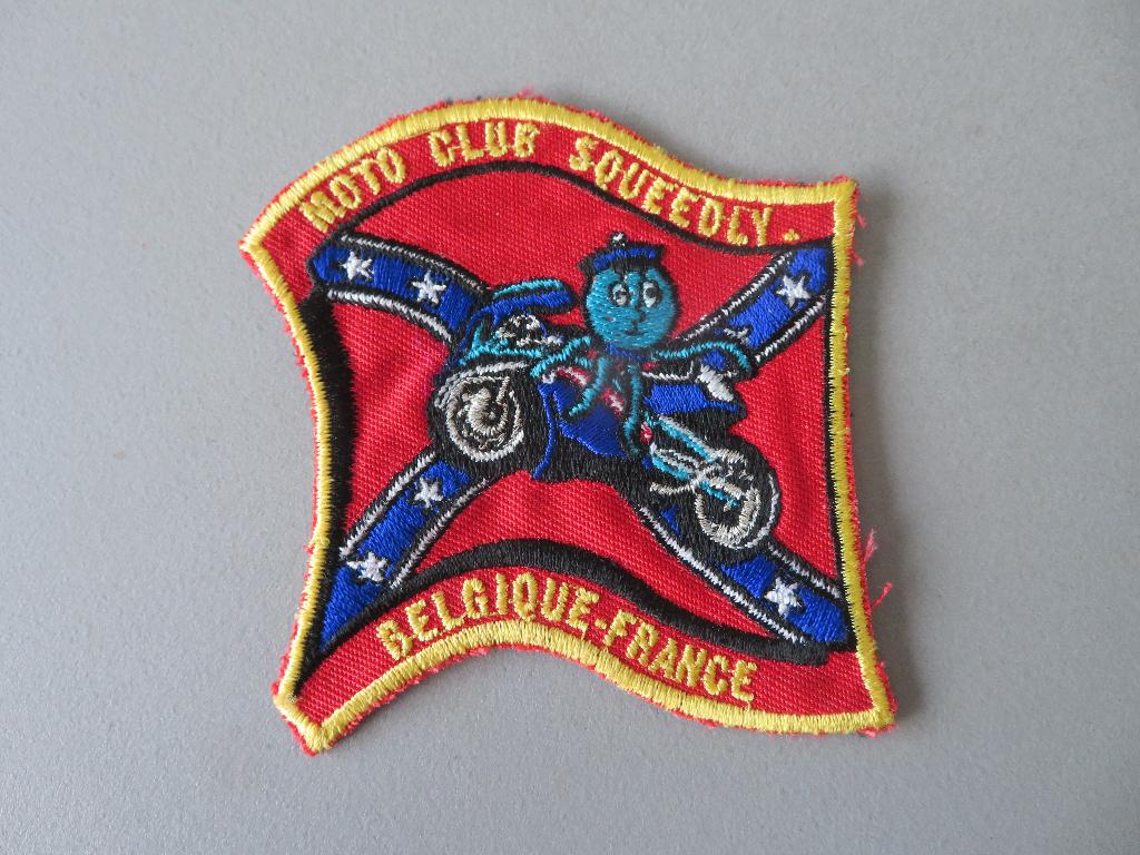 vintage patch motorclub Squeedly Belgique France, Verzenden, Zo goed als nieuw
