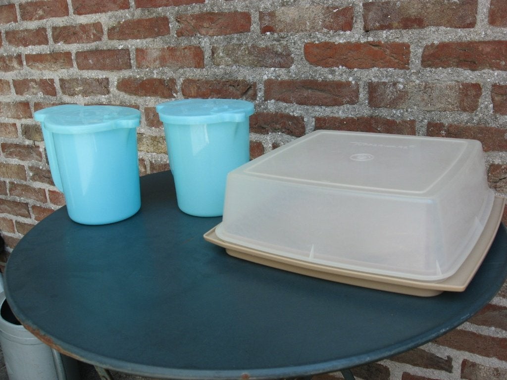 tupperware: vintage kan/melkkan, vintage bewaardoos, Ophalen of Verzenden, Gebruikt, Bewaardoos