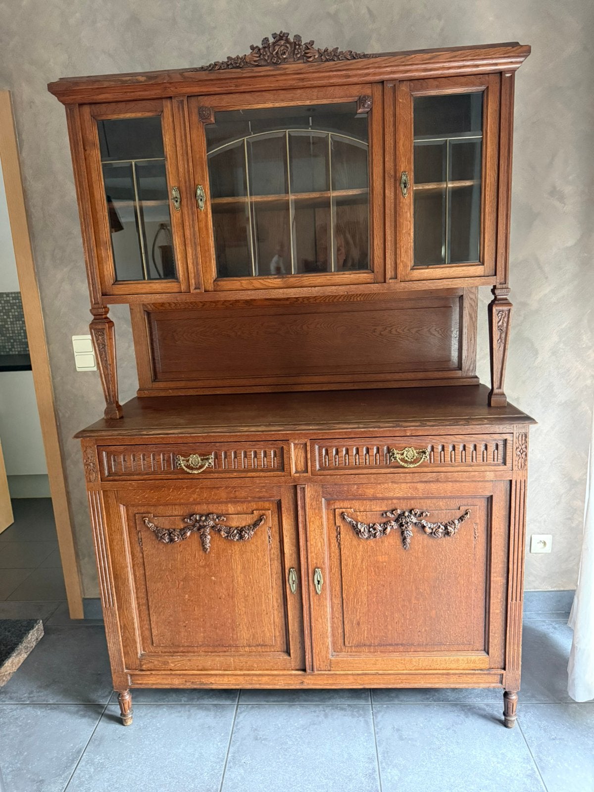 2 identieke antieke kasten uit begin jarrn 1900, Ophalen, Gebruikt