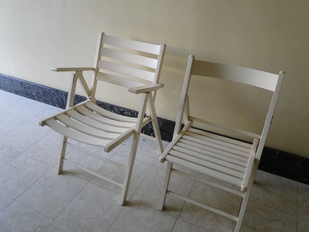 terras/tuin stoelen, Enlèvement, Utilisé, Bois, Pliant