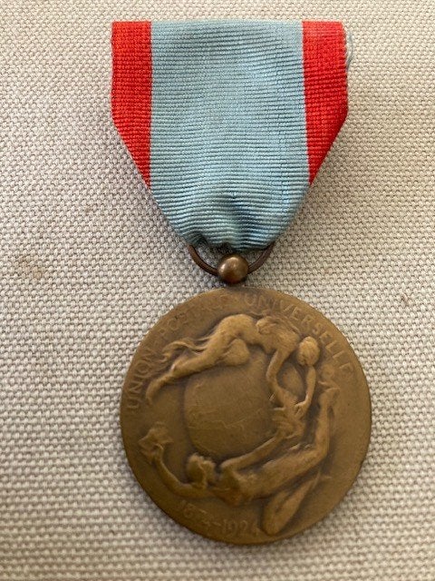 Médaille postale Herr 1924, Collections, Enlèvement ou Envoi, Autres, Ruban, Médaille ou Ailes