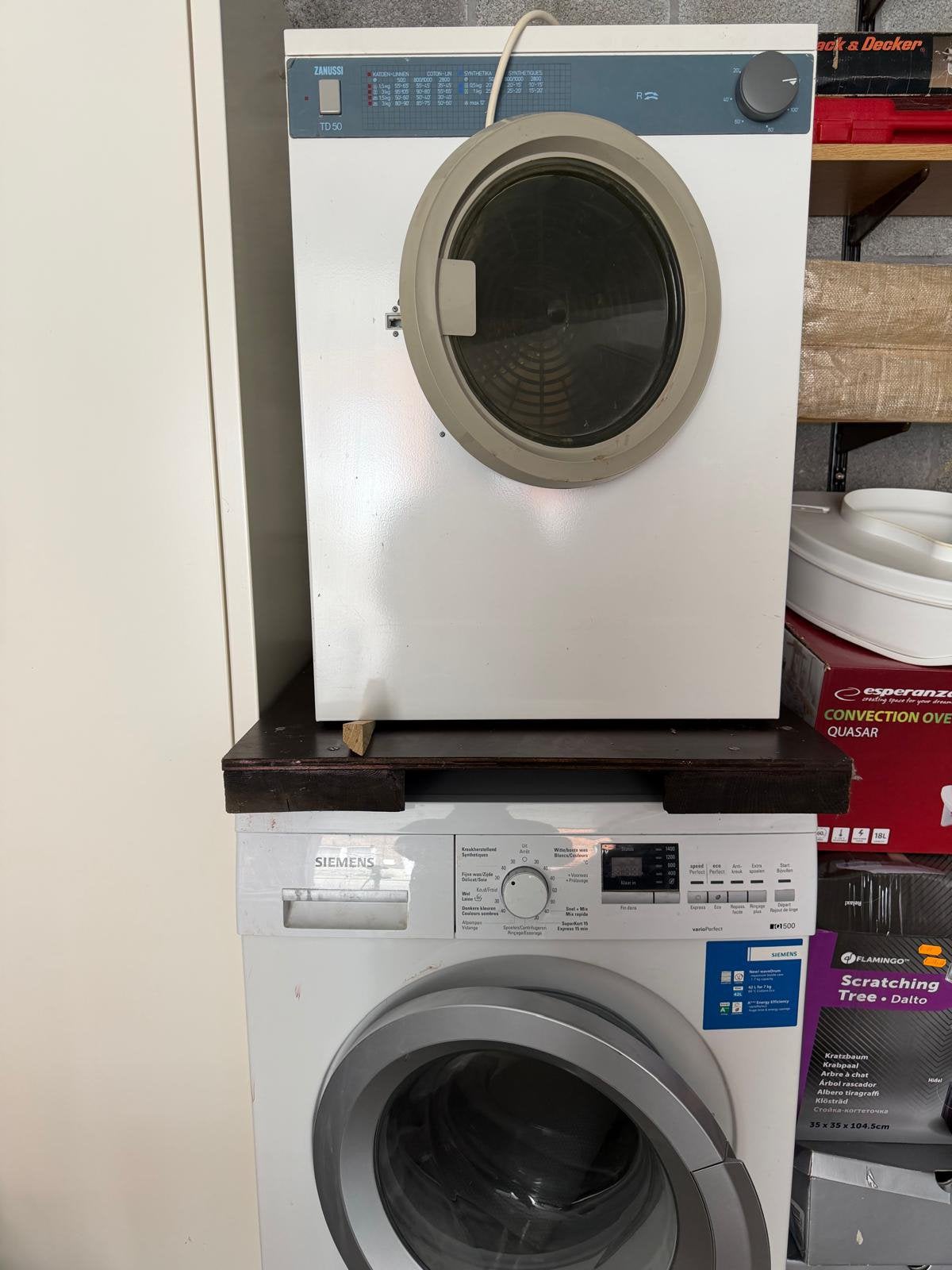 Droger + wasmachine, Elektronische apparatuur, Wasmachines, Ophalen, Zo goed als nieuw