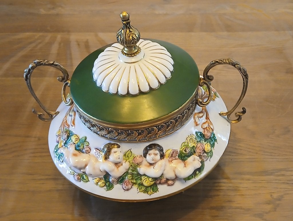 Vintage Capodimonte porselein terrine, Antiek en Kunst, Ophalen of Verzenden