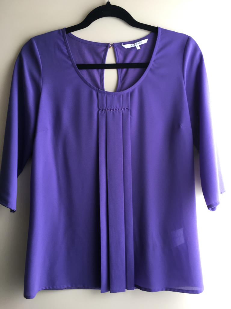 Blouse bleu/violet « Xandres », petite, Neuf, Enlèvement ou Envoi, Taille 36 (S), Bleu