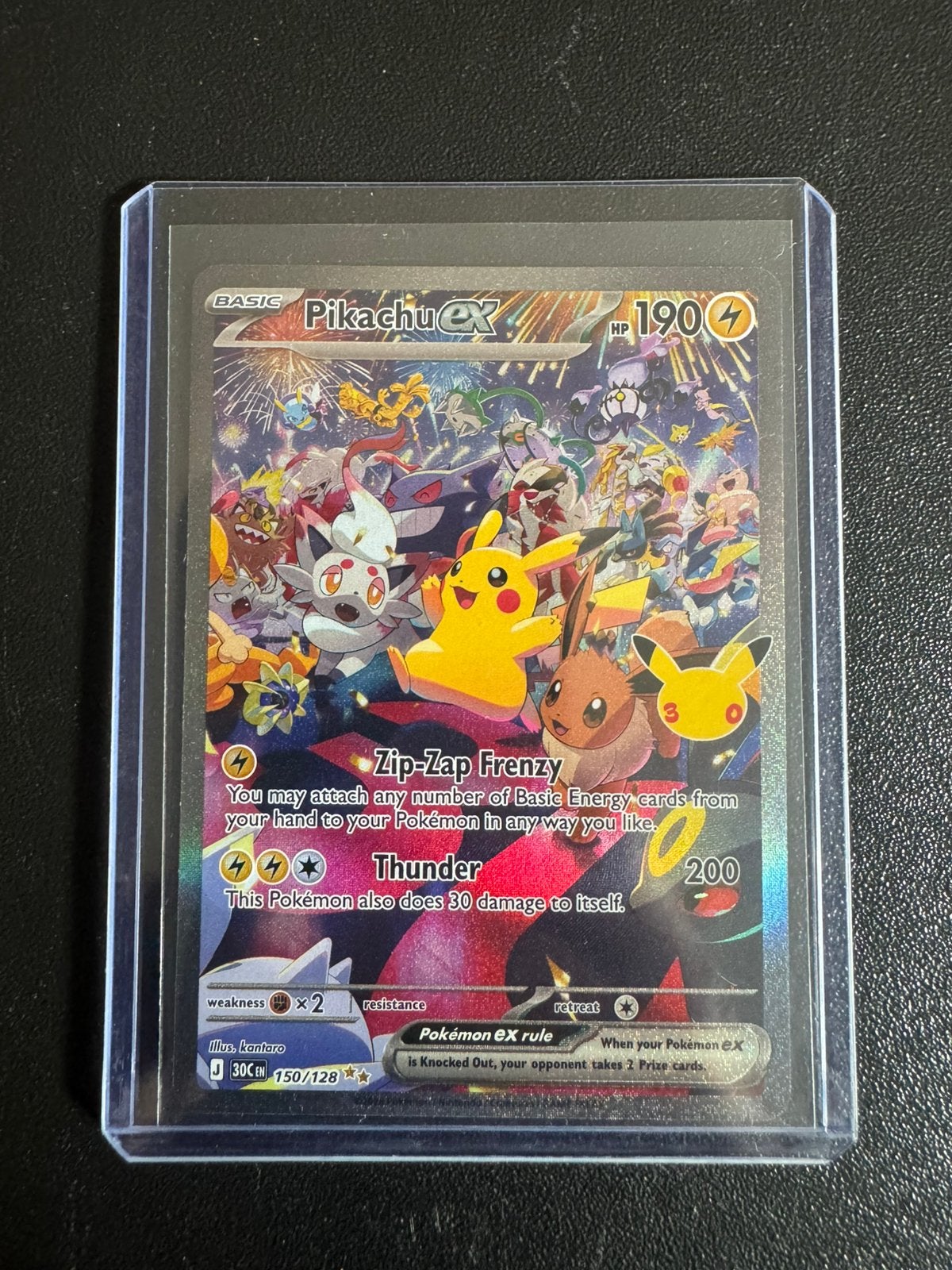 Pokémon 30e anniversaire Pikachu 150/128 SIR, Enlèvement ou Envoi, Comme neuf