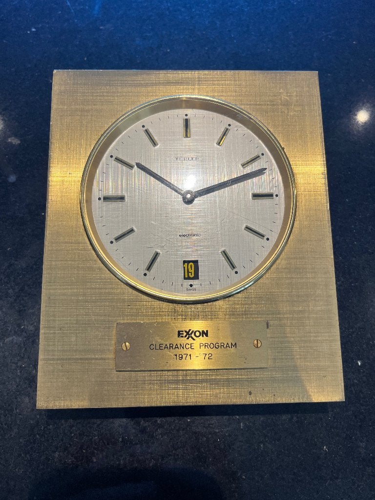 Vintage Türler Swiss Bureauklok-Uniek Exxon Memorabilia71-72, Ophalen