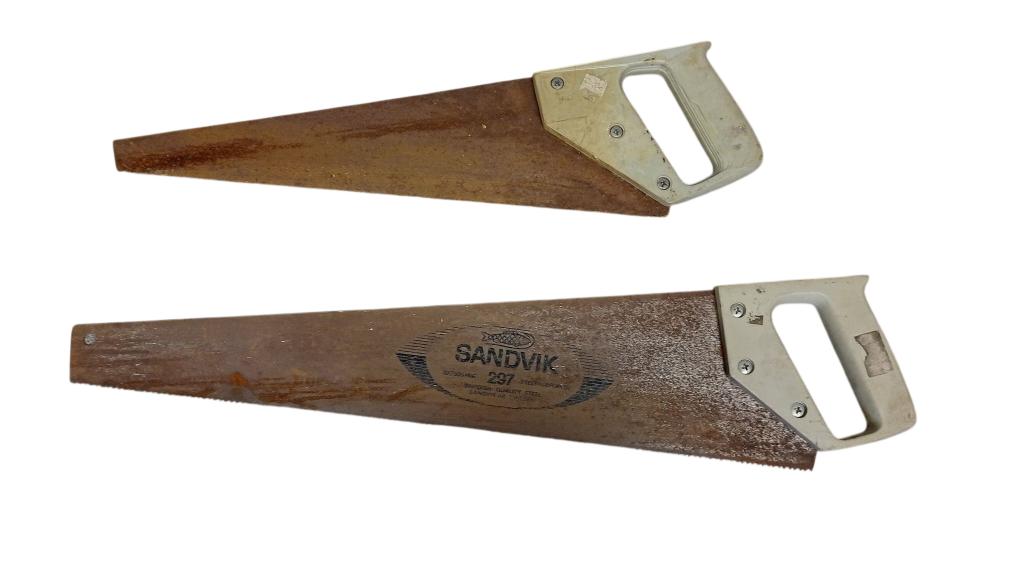 2 scies à main Sandvik 297 20" 500mm vintage, Enlèvement