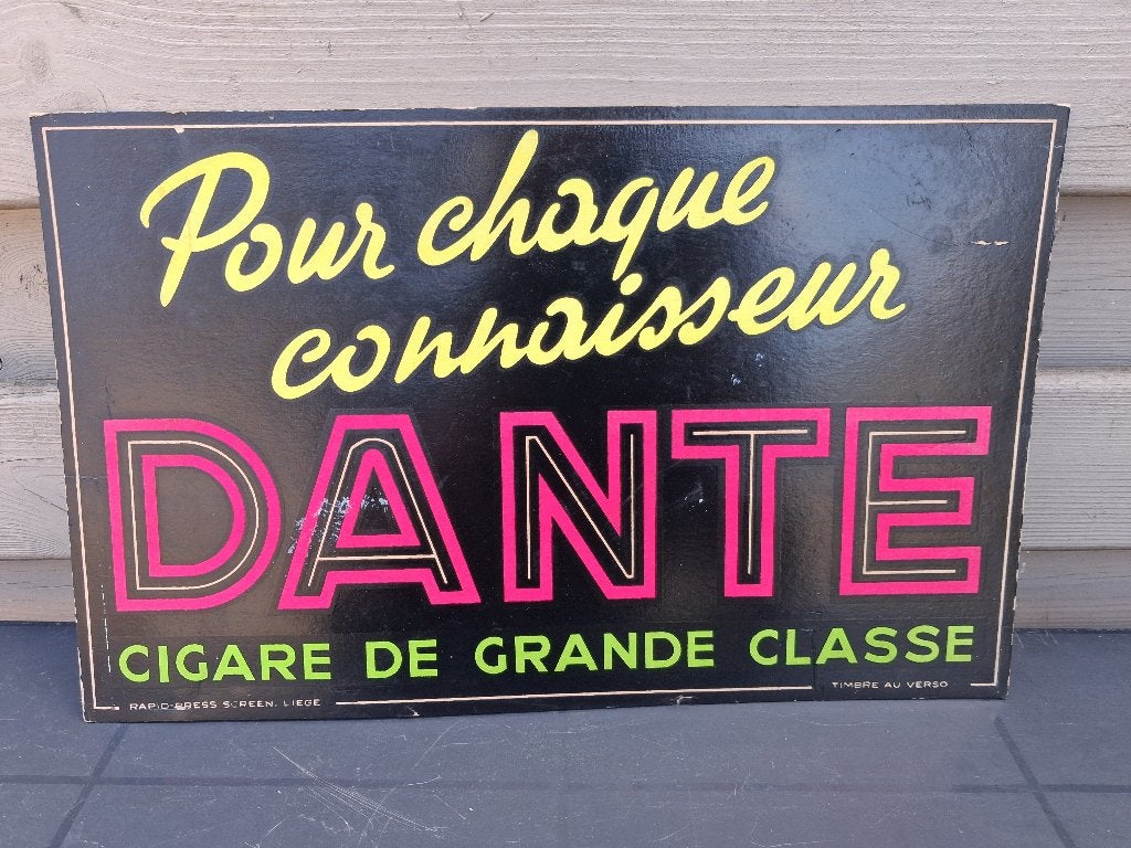 CIGAREN DANTE .. jaar 1952, Ophalen of Verzenden, Zo goed als nieuw, Reclamebord