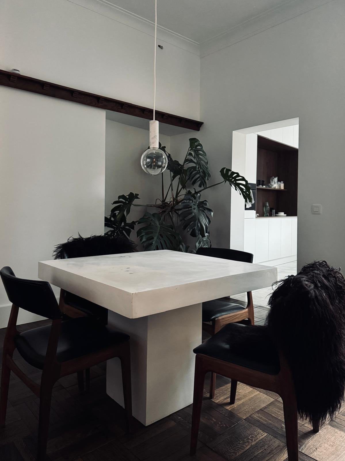 Unieke design tafel wit polyester 100x100 - 2 stuks, Ophalen