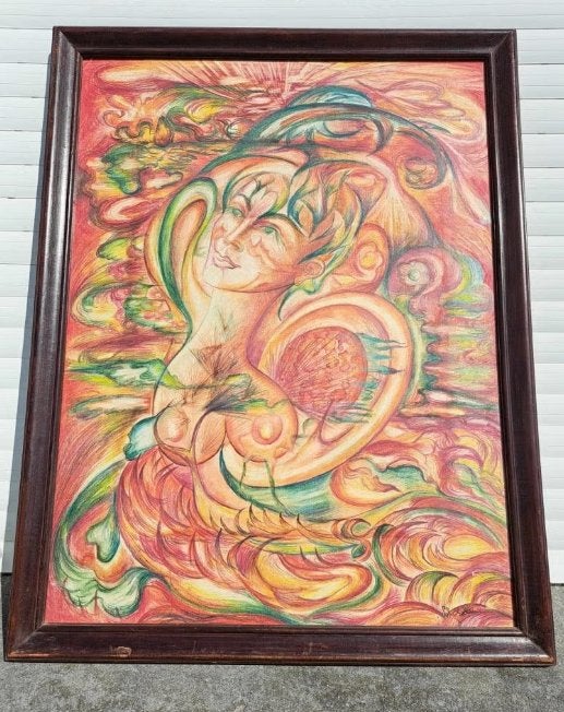 pastel signe solange latteur, Antiquités & Art, Enlèvement ou Envoi, Pastel