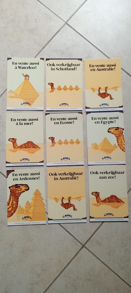 9 cartes postales publicitaires CAMEL dromadaire BOOMERANG, Verzamelen, Ophalen of Verzenden, 1980 tot heden, Ongelopen
