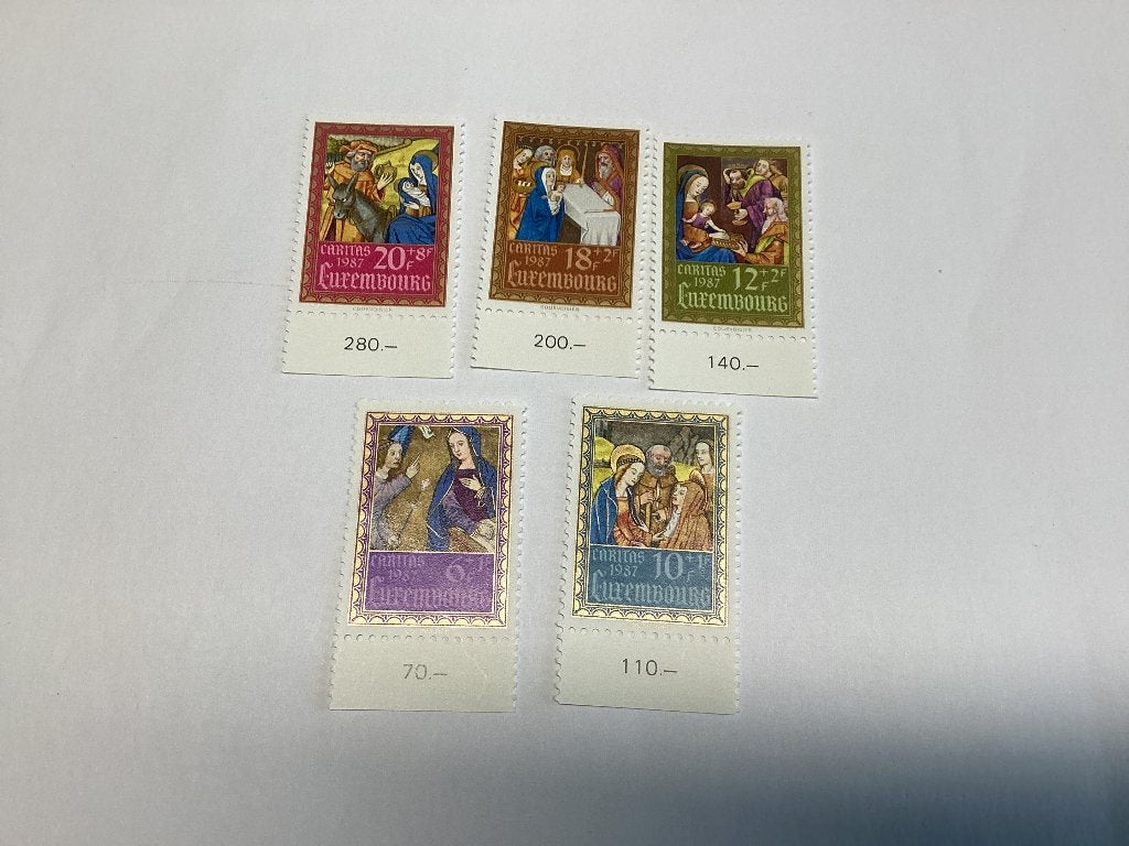 Série de 5 timbres Caritas Mint 1987 LUXEMBOURG, Enlèvement ou Envoi, Luxembourg, Non oblitéré