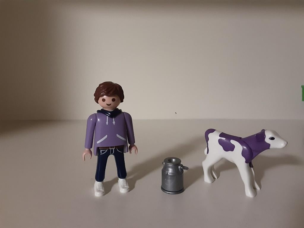 PLaymobil man met Milka kalfje - compleet, Ophalen of Verzenden, Zo goed als nieuw, Complete set