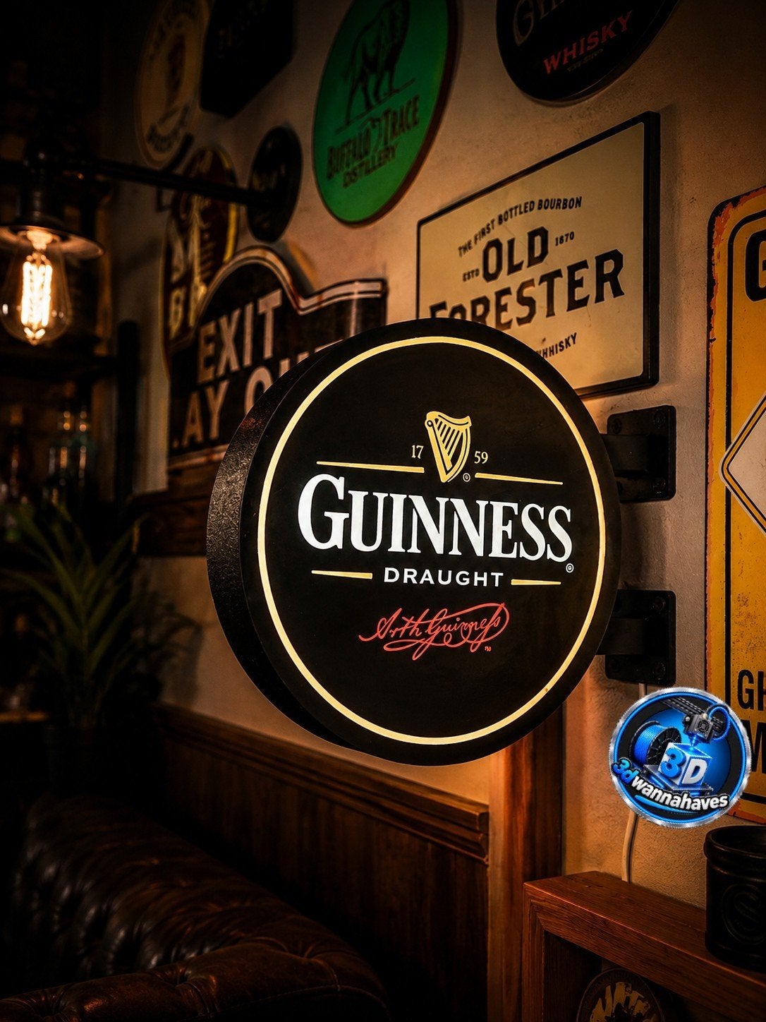 Supergave dubbele Guinness lichtbak is een echte blikvanger, Ophalen of Verzenden, Nieuw, Lichtbak of (neon) lamp