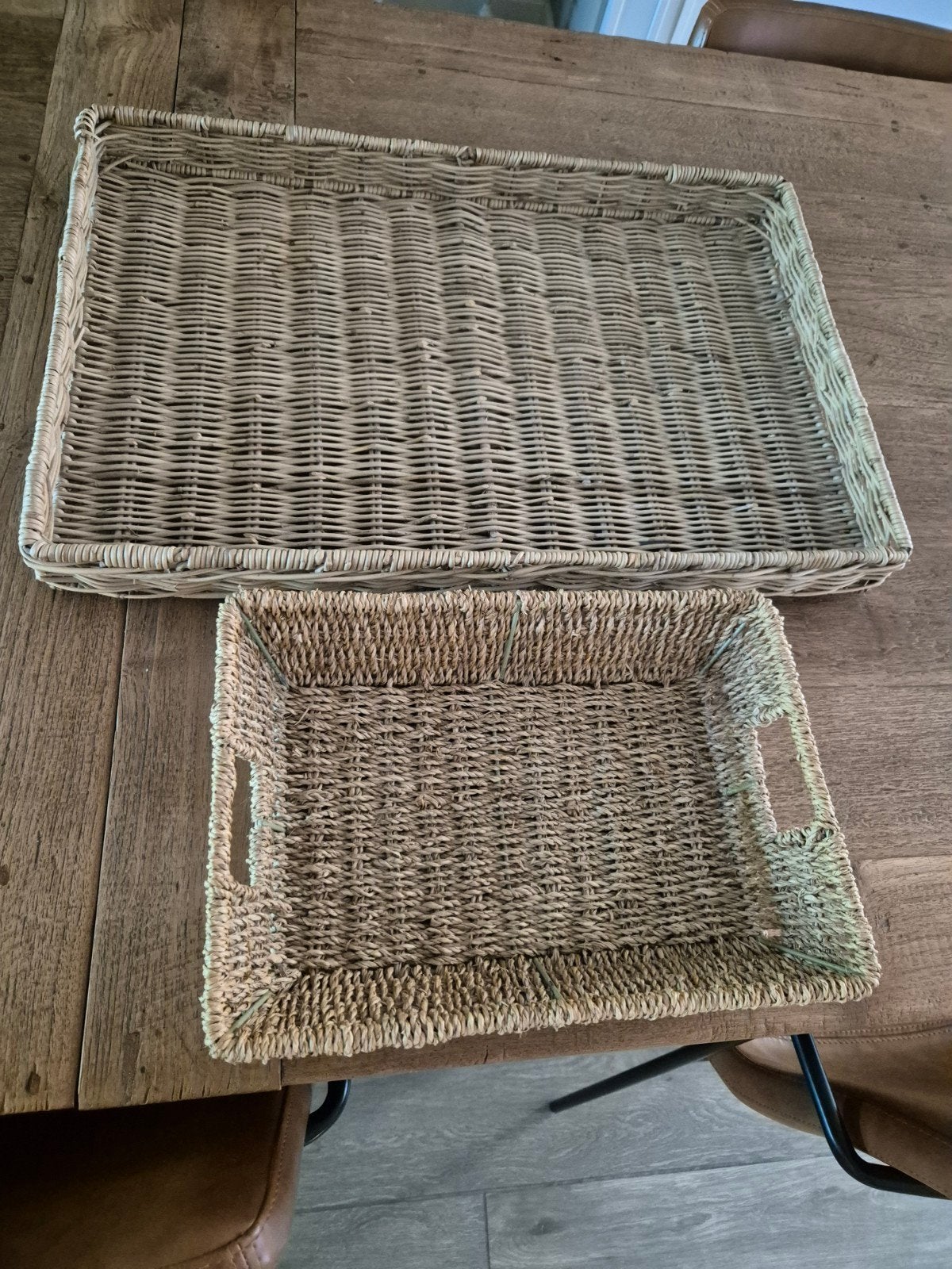 2 rieten manden, decoratie, landelijk, Ophalen