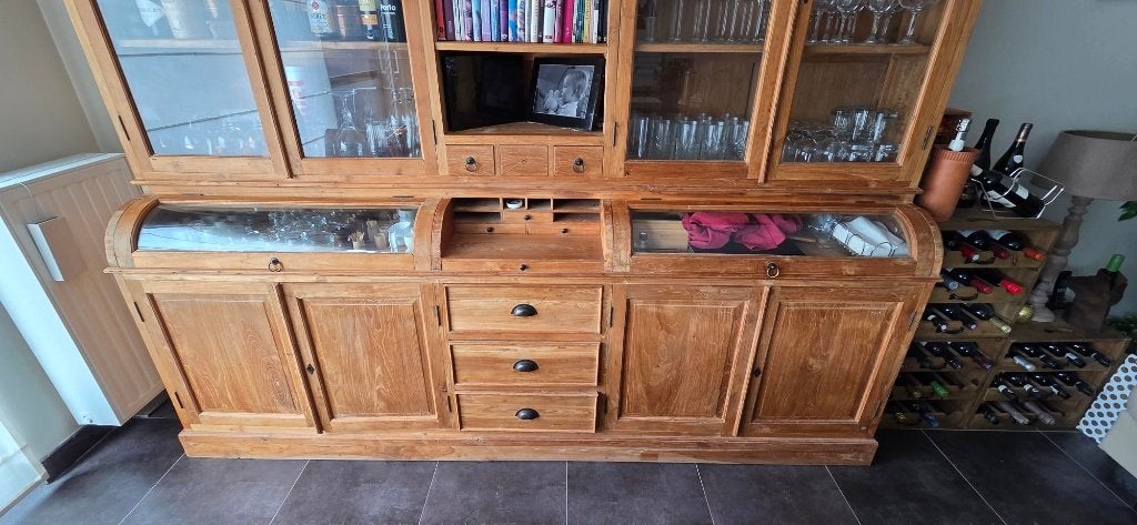 Ancien meuble buffet de boulangerie, Pin, Avec tiroir(s), 200 cm ou plus, Comme neuf
