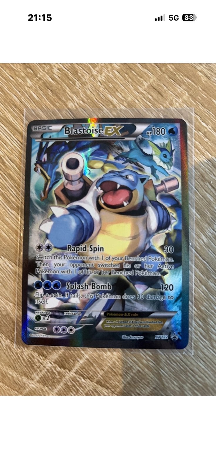 Blastoise EX Full art promo xy122, Ophalen of Verzenden, Zo goed als nieuw