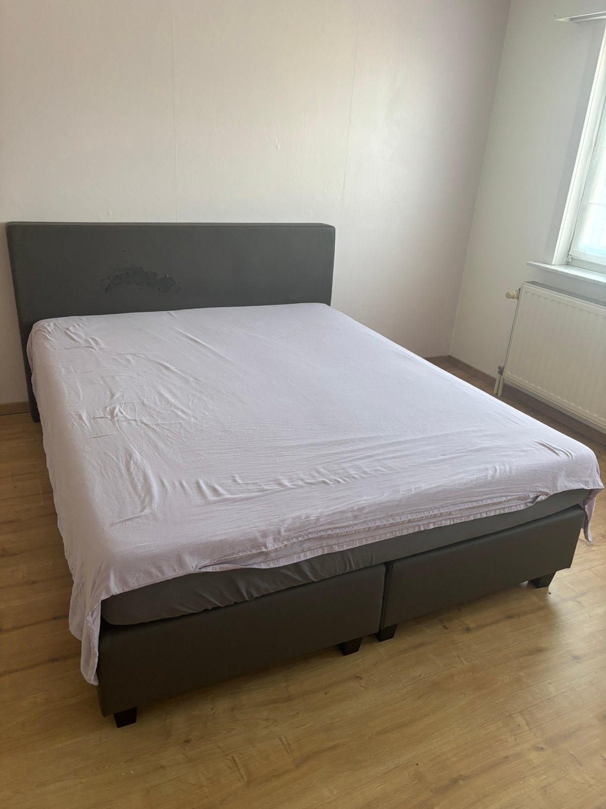 Boxspring 160cm x 200cm, Ophalen, Gebruikt, Bruin, Tweepersoons