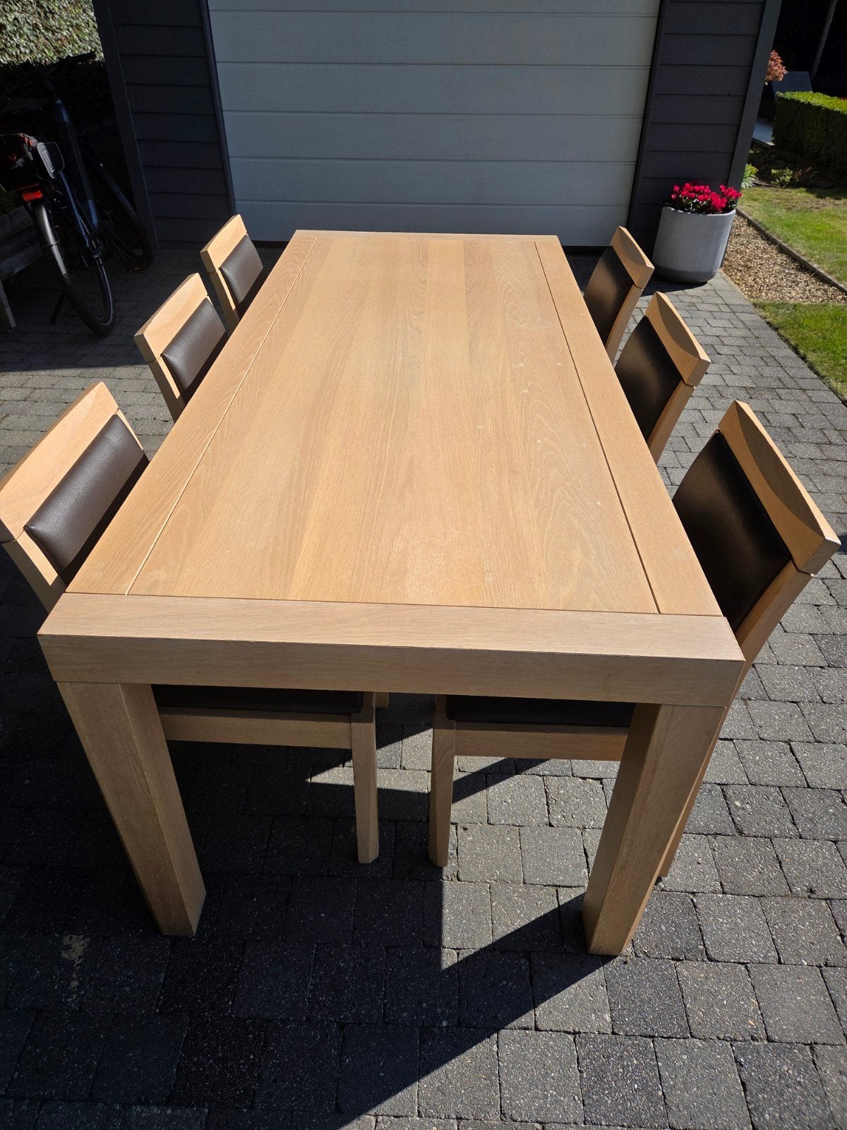 Eettafel met 6 stoelen, Huis en Inrichting, Ophalen, Gebruikt, 200 cm of meer, 50 tot 100 cm