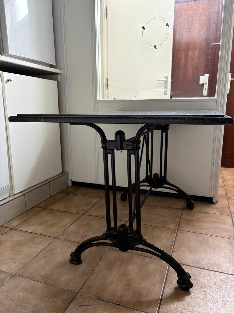 authentieke tafel met natuurstenen blad, Huis en Inrichting, Ophalen, 100 tot 150 cm, 50 tot 100 cm, Authentiek, tijdloos