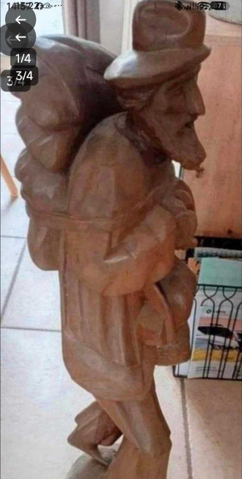 Massief houten beeld 19de eeuw / perfecte staat., Statue, Bois, Fait main, Homme