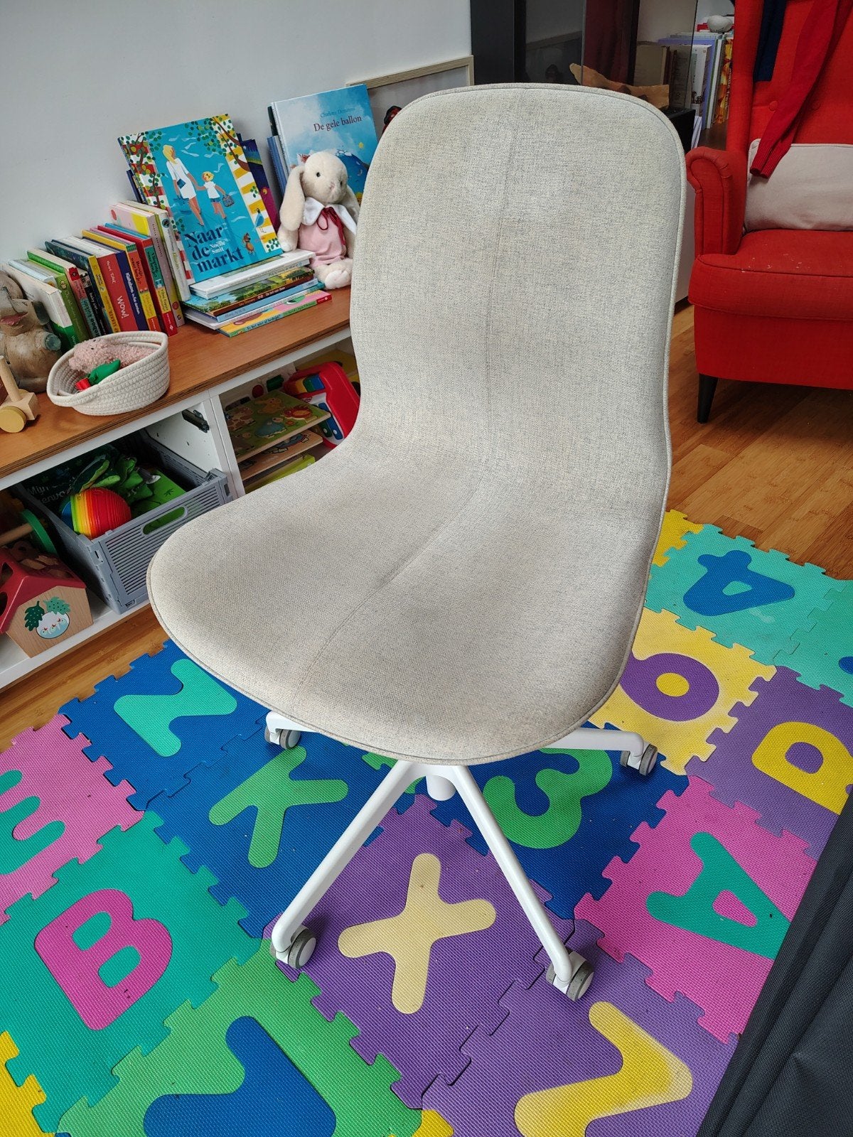 bureaustoel ikea langfjall, Maison & Meubles, Chaises de bureau, Enlèvement, Utilisé, Gris, Chaise de bureau