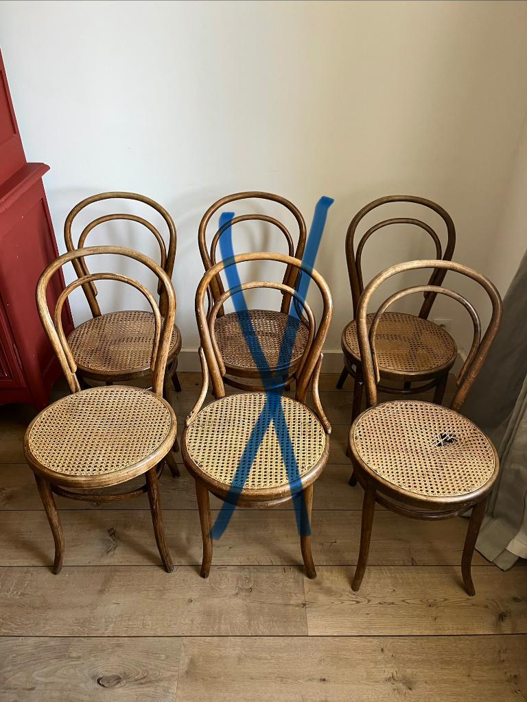 4 chaises bistrot type Thonet, Autres couleurs, Enlèvement, Bois, Bistrot