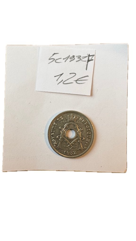 ALBERT I: 5 CENT 1932F, Postzegels en Munten, Munten | België, Ophalen of Verzenden