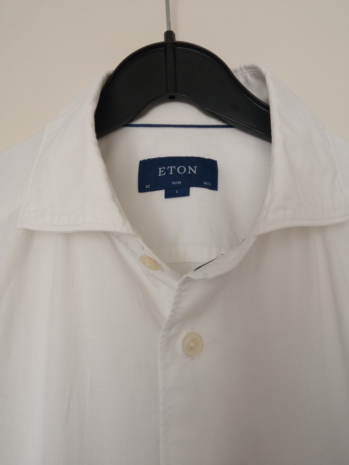 Eton Mt L col 40 cm en soie/coton taille fine neuf, Vêtements | Hommes, Chemises, Neuf, Autres tours de cou, Blanc, Enlèvement ou Envoi