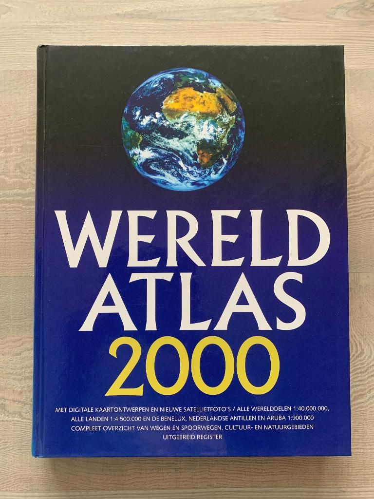 Wereldatlas 2000, hardcover, in nieuwe staat, Boeken, Ophalen of Verzenden, Zo goed als nieuw, Wereld, Landkaart