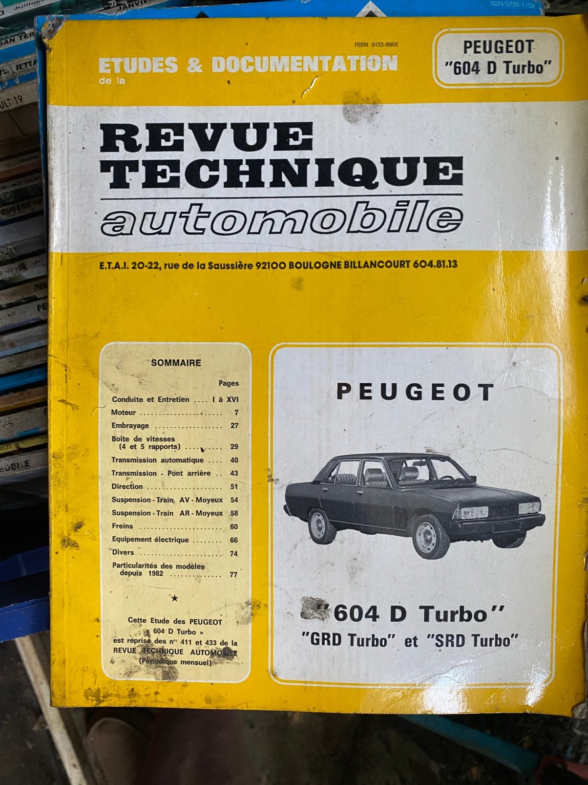 Manuel technique peugeot 604, Ophalen of Verzenden
