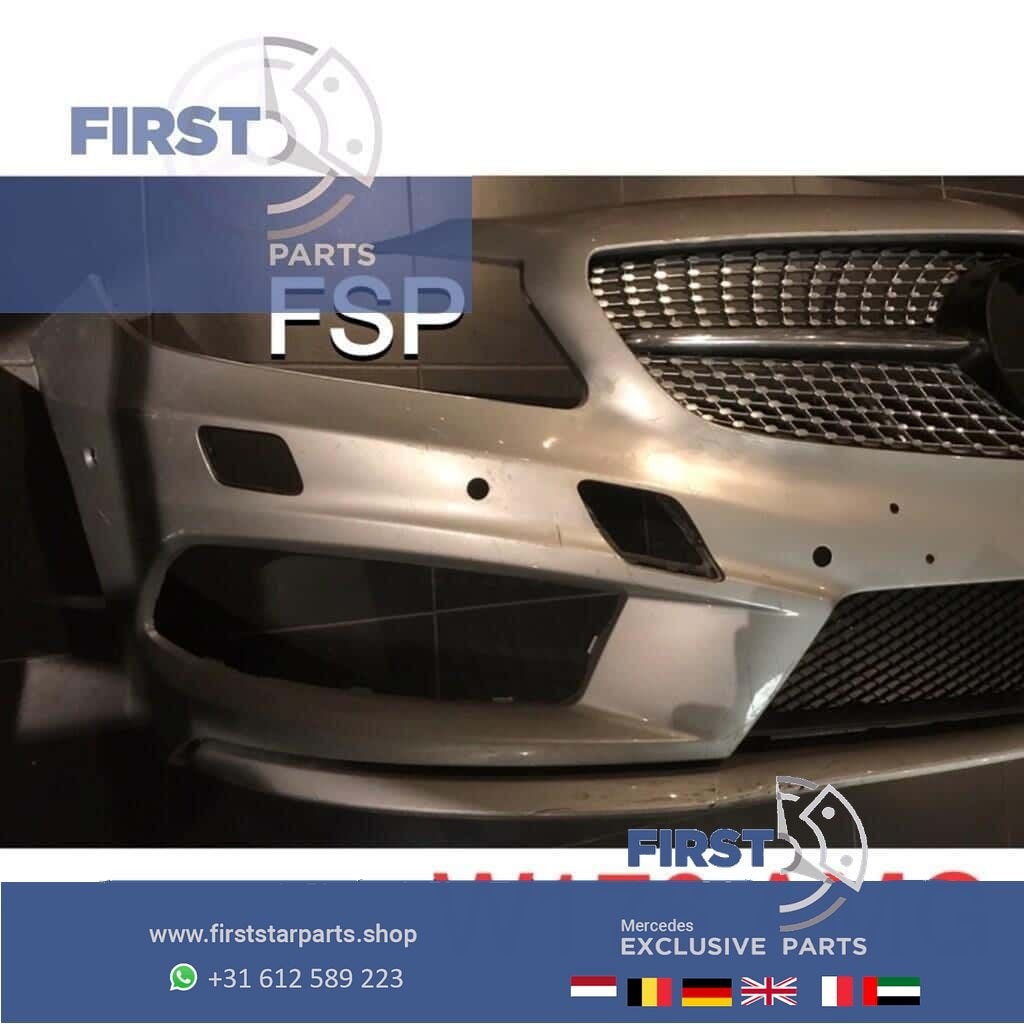 W176 BUMPER AMG ZWART WIT GRIJS Voorbumper KOPLAMPSPROEIERS, Auto-onderdelen, Gebruikt, -, Voor, Ophalen of Verzenden