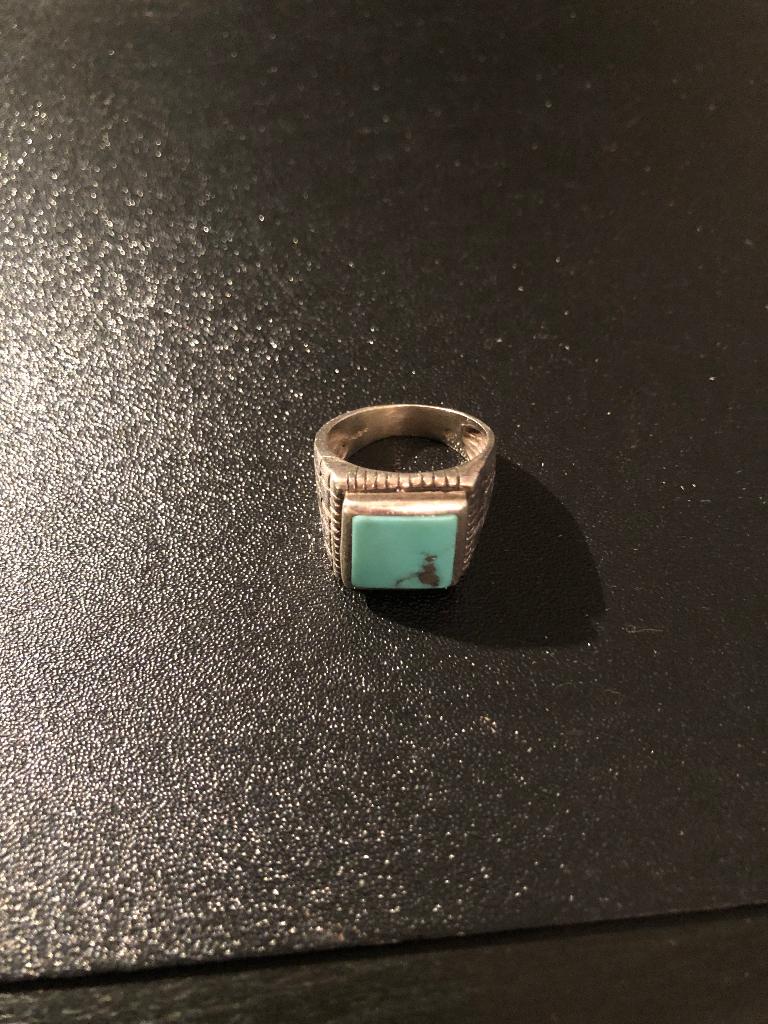 Heren ring maat 9 US, 100% zilver en echte Turquise steen, Ophalen, Nieuw, Dame of Heer, Met edelsteen