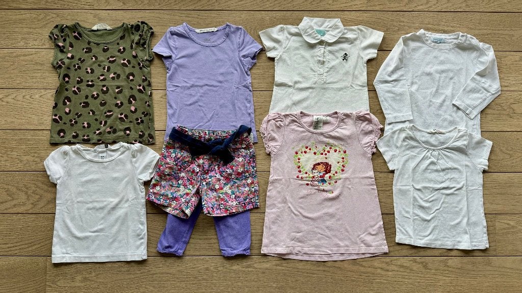 T-shirts van H&M + B.B. Donaldson (98-104 cm) — 2-4 jaar, Ophalen of Verzenden, Zo goed als nieuw, Meisje, Setje