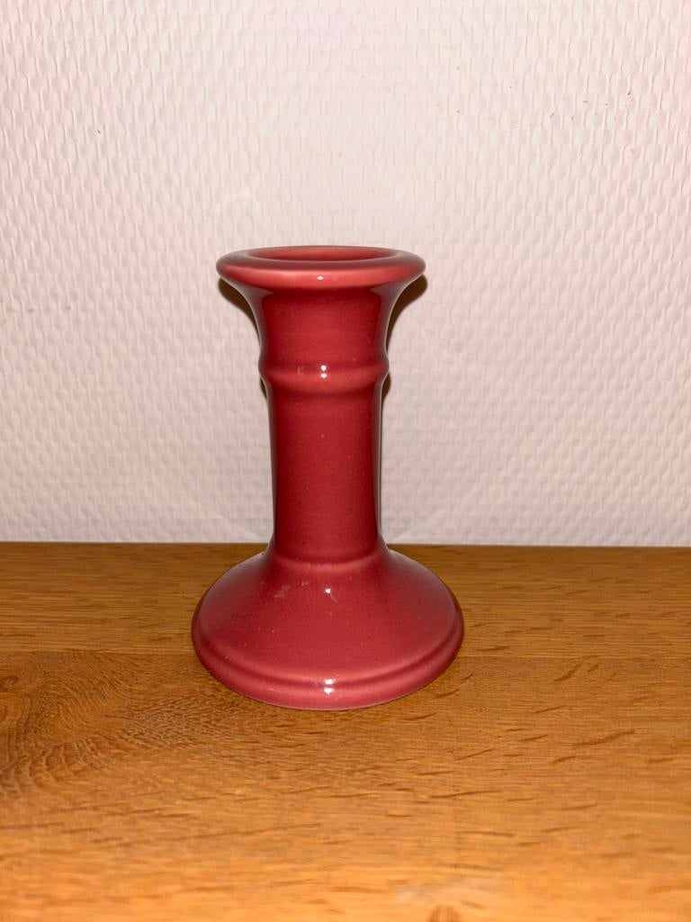 Donkerroze vintage kandelaar porselein, Antiek en Kunst, Ophalen of Verzenden