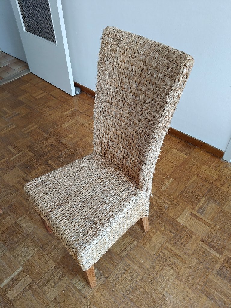 Eettafel stoelen, Huis en Inrichting, Stoelen, Ophalen, Gebruikt, Bruin, Riet of Rotan