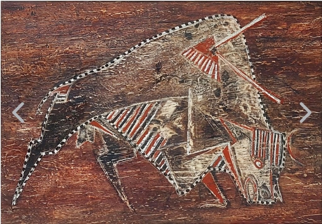 Jef Van Tuerenhout olie en wax op papier, Antiek en Kunst, Ophalen