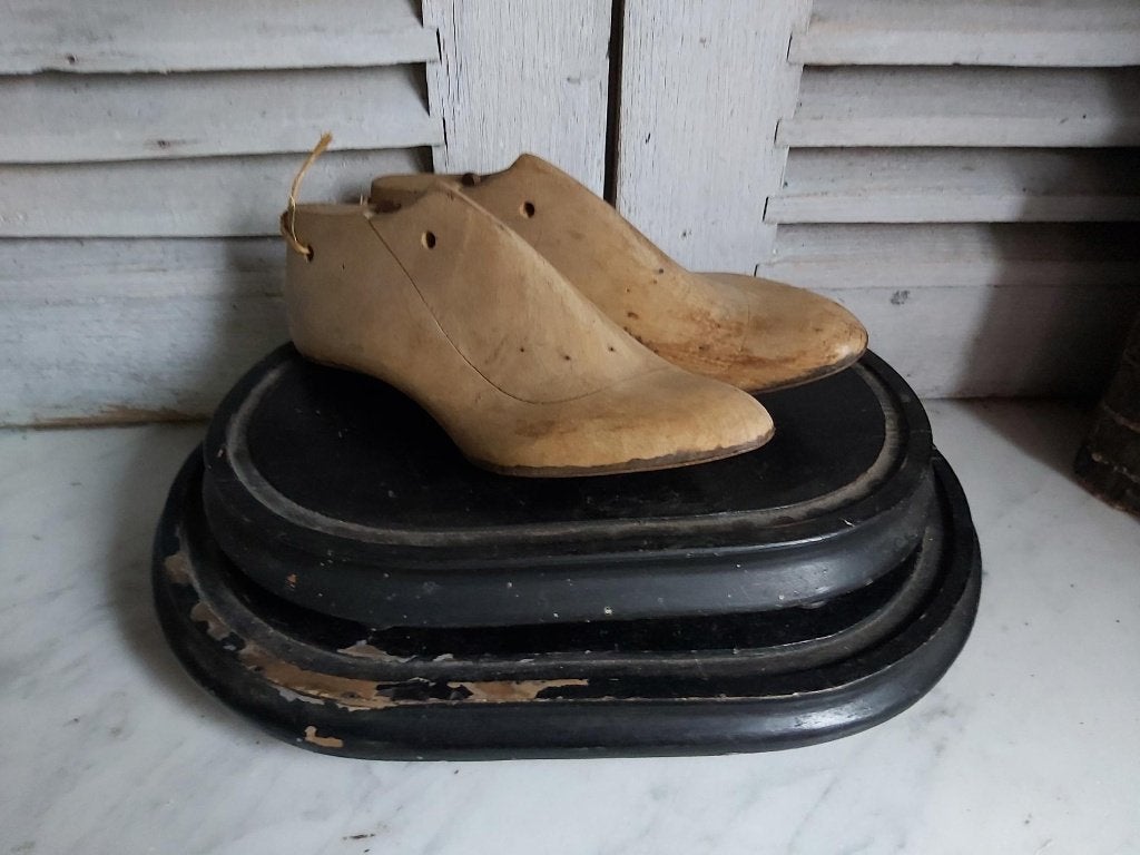 2 mooie oude brocante ovale stolpvoeten / stolpborden, Antiek en Kunst, Curiosa en Brocante, Ophalen of Verzenden